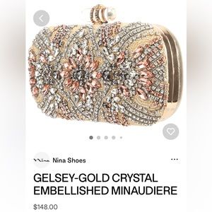 Nina evening bag. Gelsey- designer calls it GOLD.